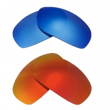New Walleva Fire Red + Ice Blue Polarized Replacement Lenses For Bolle Anaconda Sunglasses
